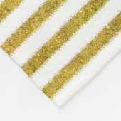 Streifen aus Gold und Weiß Fleecedecke (Ecke)