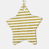 Streifen aus Gold und Weiß Keramik Ornament (Links)