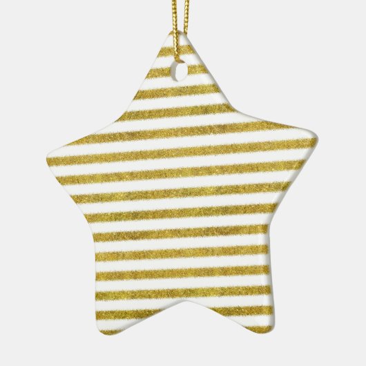 Streifen aus Gold und Weiß Keramik Ornament (Links)