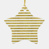 Streifen aus Gold und Weiß Keramik Ornament (Hinten)