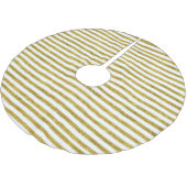 Streifen aus Gold und Weiß Polyester Weihnachtsbaumdecke (Schrägansicht)