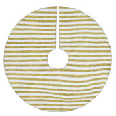 Streifen aus Gold und Weiß Polyester Weihnachtsbaumdecke (Vorderseite)