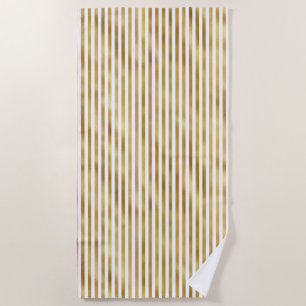 Streifen aus Goldcreme Strandtuch