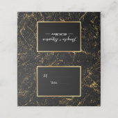 Streifen aus goldfarbenem Marmor, typografisch sch Platzkarte (Außenseite Aufgefaltet)