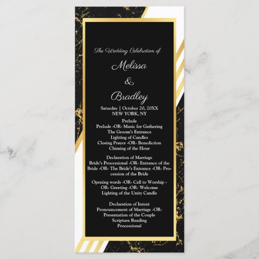 Streifen aus goldfarbenem Marmor, typografisch sch Programm (Vorderseite)