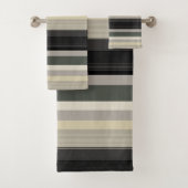 Streifen aus Grau und Grüntöne Badhandtuch Set (Insitu)