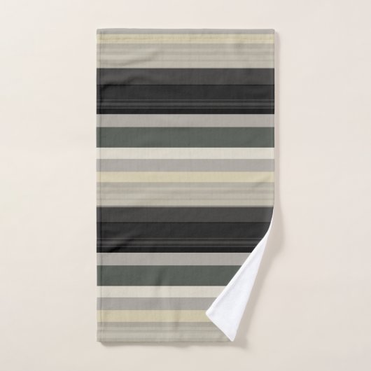 Streifen aus Grau und Grüntöne Badhandtuch Set (Handtuch)