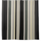 Streifen aus Grau und Grüntöne Duschvorhang (Vorderseite)