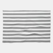 Streifen aus grauem und weißem Süßstoff Geschirrtuch (Horizontal)