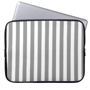 Streifen aus grauem und weißem Süßstoff Laptopschutzhülle