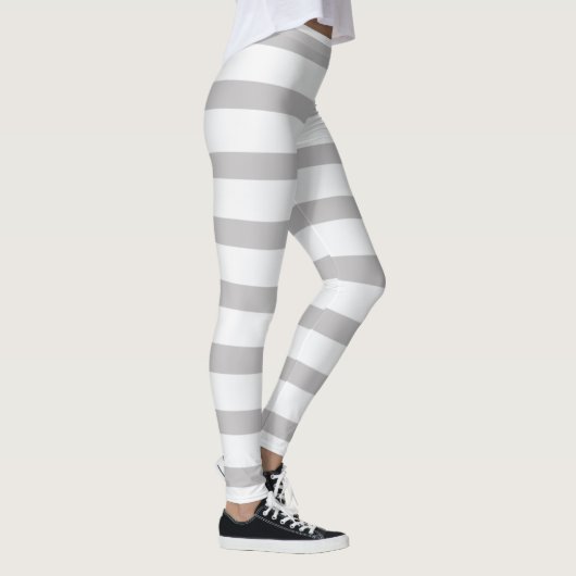 Streifen aus grauem weißem Candy Leggings (Rechts)