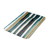 Streifen aus grünen und goldenen Glitzer Badematte (Schrägansicht)