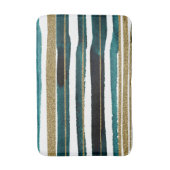 Streifen aus grünen und goldenen Glitzer Badematte (Vorderseite Vertikal)