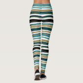 Streifen aus grünen und goldenen Glitzer Leggings (Rückseite)