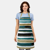 Streifen aus grünen und goldenen Glitzer Schürze (Getragen)