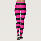 Streifen aus Hot Pink und Black Fashion Leggings (Rückseite)