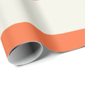 Streifen aus Orange und Weißcreme Geschenkpapier (Rolleneckpunkt)