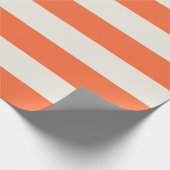 Streifen aus Orange und Weißcreme Geschenkpapier (Ecke)