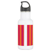 Streifen aus rosa und orangefarbenen Süßigkeiten Edelstahlflasche (Rückseite)