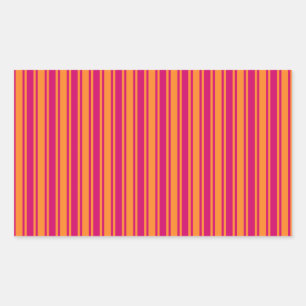 Streifen aus rosa und orangefarbenen Süßigkeiten Rechteckiger Aufkleber
