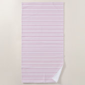 Streifen aus rosa und weißem Button Strandtuch (Vorderseite)