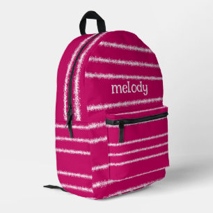Streifen aus rosa und weißem Spritzer Bedruckter Rucksack