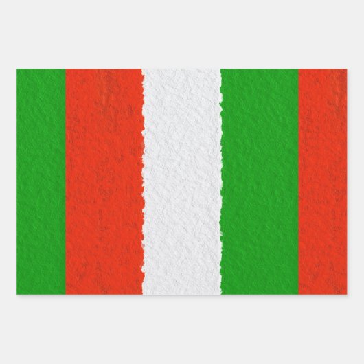 Streifen aus rotem, grünem und weißem Zement Geschenkpapier Set (Vorderseite 3)