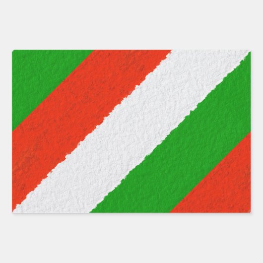 Streifen aus rotem, grünem und weißem Zement Geschenkpapier Set (Vorderseite 2)