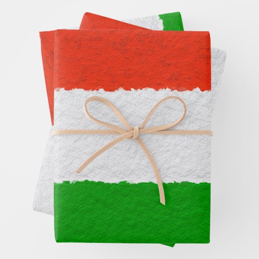 Streifen aus rotem, grünem und weißem Zement Geschenkpapier Set (Beispiel)