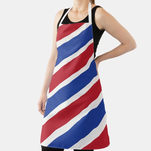 Streifen aus rotem und blauem Barber Schürze (InSitu)