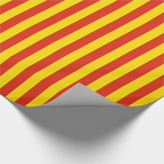 Streifen aus rotem und gelbem Papier Geschenkpapier (Ecke)