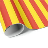 Streifen aus rotem und gelbem Papier Geschenkpapier (Rolleneckpunkt)