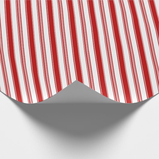 Streifen aus rotem und weißem Candy Cane (groß) Geschenkpapier (Ecke)