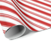 Streifen aus rotem und weißem Candy Cane (groß) Geschenkpapier (Rolleneckpunkt)
