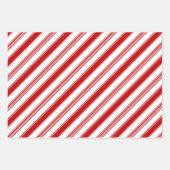 Streifen aus rotem und weißem Candy Cane (groß) Geschenkpapier Set (Vorderseite 3)