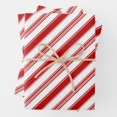 Streifen aus rotem und weißem Candy Cane (groß) Geschenkpapier Set (Beispiel)