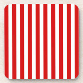 Streifen aus rotem und weißem Süßigkeiten Getränkeuntersetzer (Vorderseite)