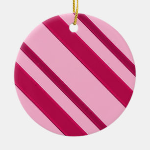 Streifen aus Samt, Fuchsia und Blassrosa Keramikornament