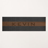 Streifen aus schwarz-braunem Glattleder Yogamatte (Vorderseite (Horizontal))