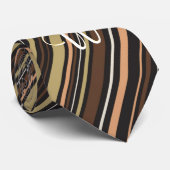 Streifen aus schwarz und braun, 2-Zoll-Monogramm Krawatte (Gerollt)
