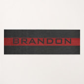 Streifen aus schwarz und rot gestepptem Leder Yogamatte (Vorderseite (Horizontal))