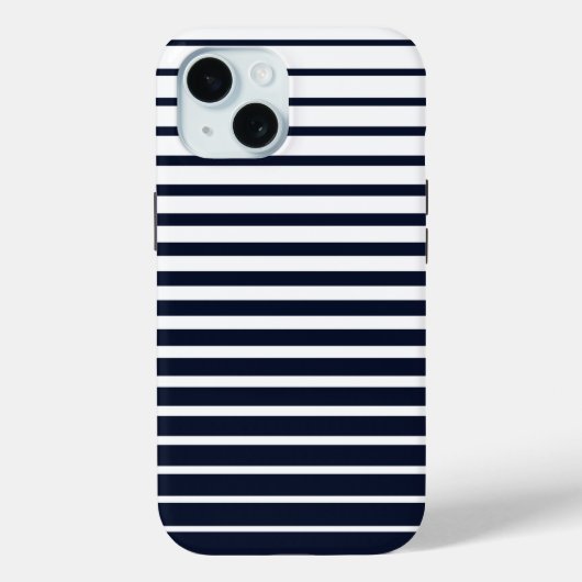 Streifen aus Schwarz-Weiß-Monogramm Case-Mate iPhone Hülle (Rückseite)