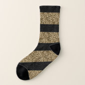 Streifen aus schwarzem Glitzer Socken (Links - Außen)