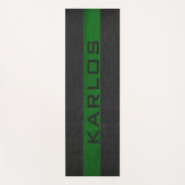 Streifen aus schwarzem und grünem Glattleder Yogamatte (Vorderseite)