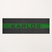 Streifen aus schwarzem und grünem Glattleder Yogamatte (Vorderseite (Horizontal))