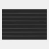 Streifen aus schwarzem und weißem Button Geschenkpapier Set (Vorderseite 2)