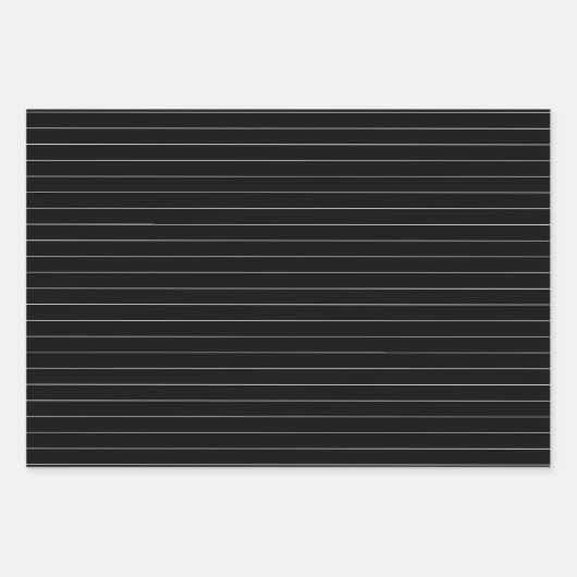 Streifen aus schwarzem und weißem Button Geschenkpapier Set (Vorderseite 2)