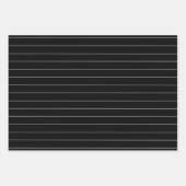 Streifen aus schwarzem und weißem Button Geschenkpapier Set (Vorderseite)