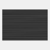 Streifen aus schwarzem und weißem Button Geschenkpapier Set (Vorderseite 3)