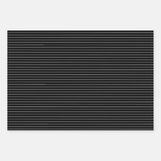 Streifen aus schwarzem und weißem Button Geschenkpapier Set (Vorderseite 3)